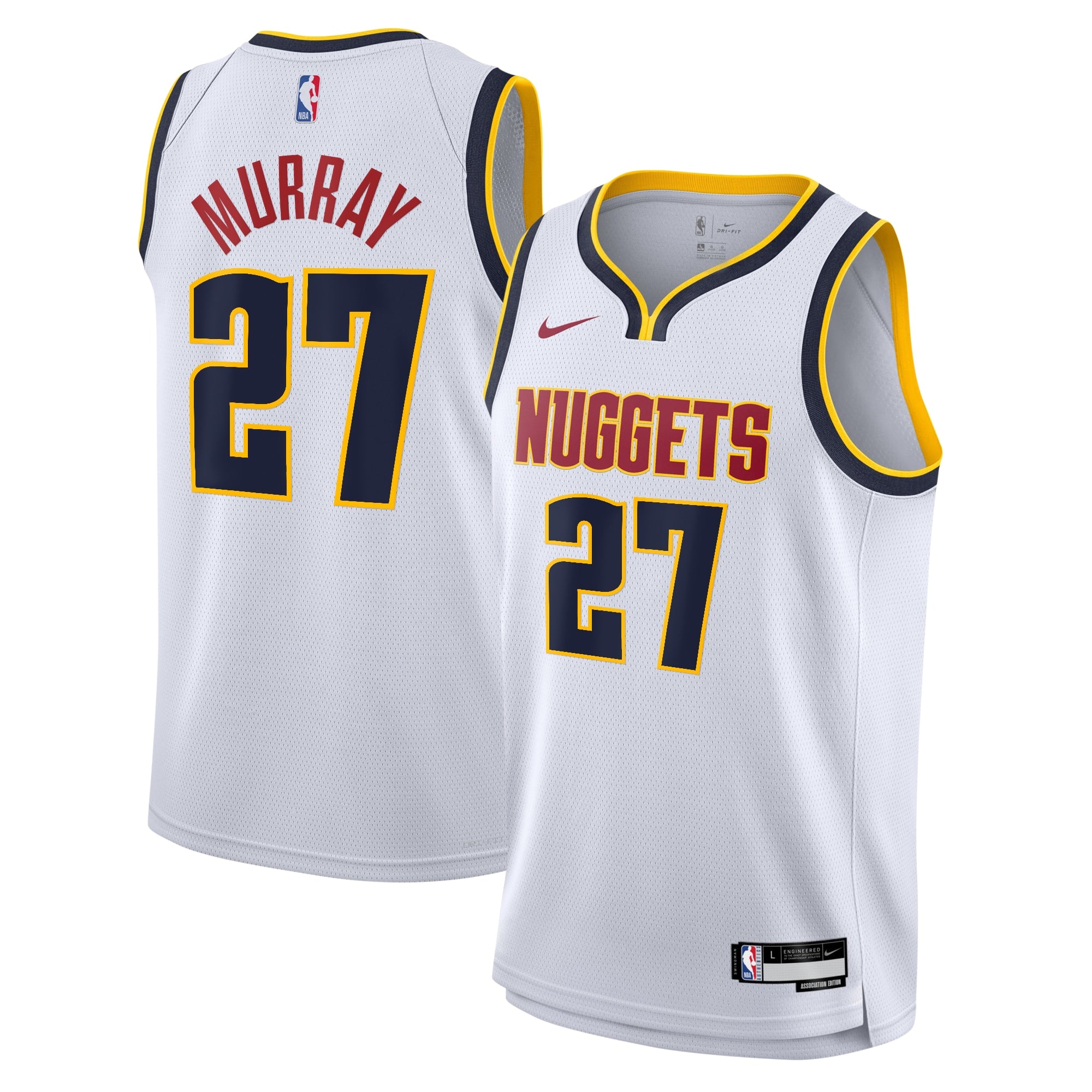 Denver Nuggets Nike Association Swingman Jersey - White - Jamal Murray - Youth